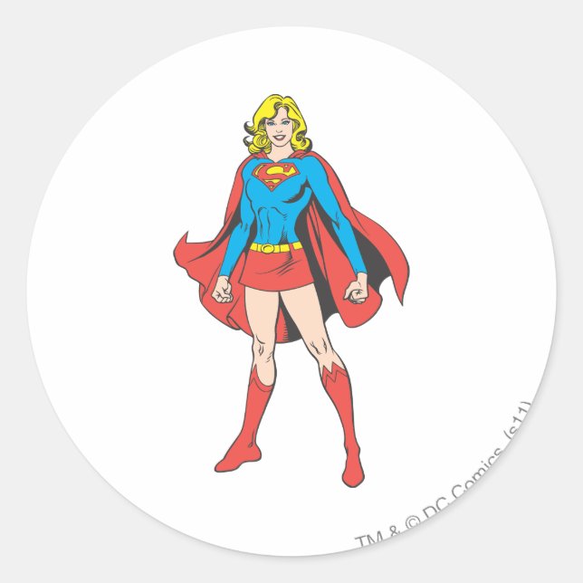 Supergirl-Pose 5 Runder Aufkleber (Vorderseite)