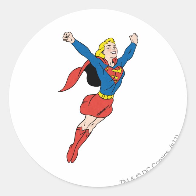 Supergirl-Pose 6 Runder Aufkleber (Vorderseite)