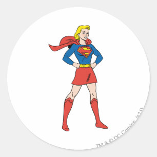 Supergirl-Pose 7 Runder Aufkleber