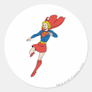 Supergirl-Pose 8 Runder Aufkleber