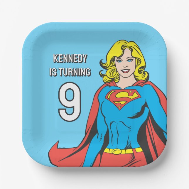 Supergirl Posen Pappteller (Vorderseite)