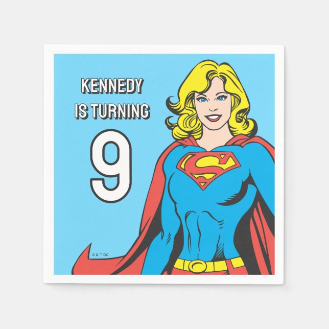 Supergirl Posen Serviette (Vorderseite)
