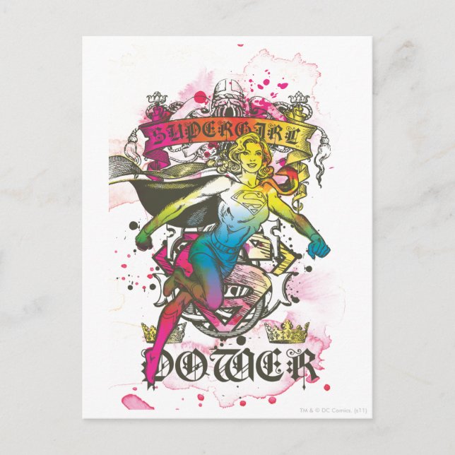 Supergirl-Power Postkarte (Vorderseite)