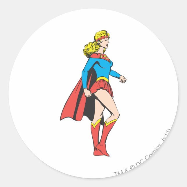 Supergirl-Profil Runder Aufkleber (Vorderseite)
