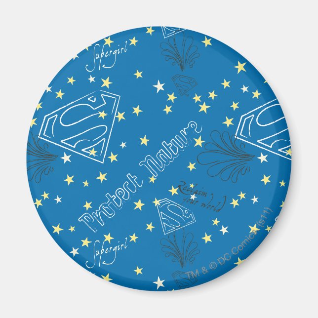 Supergirl Protect Nattern Pattern Magnet (Vorne)