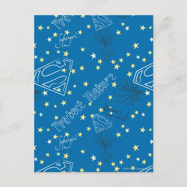 Supergirl Protect Nattern Pattern Postkarte (Vorderseite)