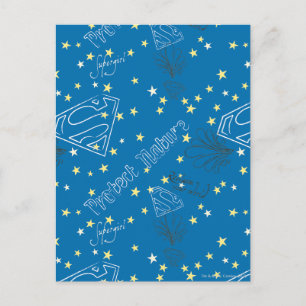 Supergirl Protect Nattern Pattern Postkarte