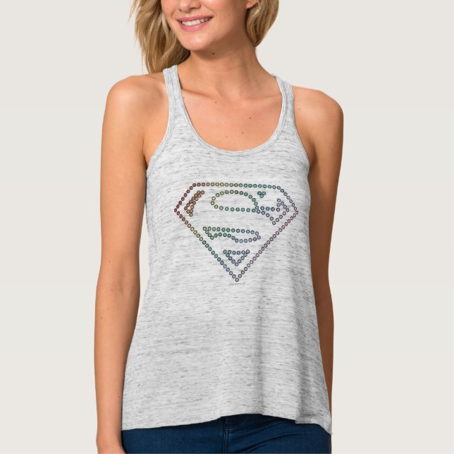 Supergirl-Rainbow-Kontur-Logo Tank Top (Vorderseite)