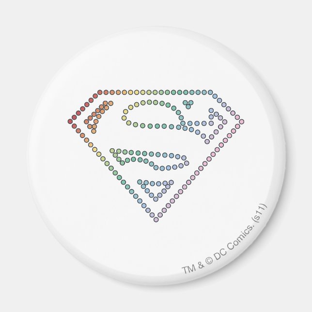 Supergirl Rainbow Outline Logo Magnet (Vorne)