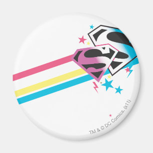 Supergirl Rainbow Stripes Magnet