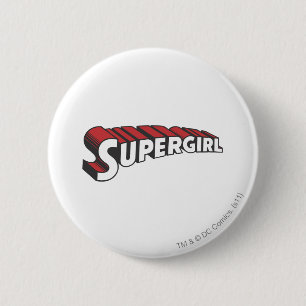 Supergirl Red and White Logo Button