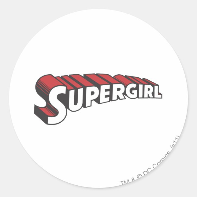 Supergirl Red and White Logo Runder Aufkleber (Vorderseite)