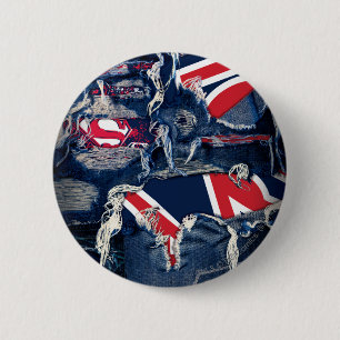 Supergirl Red, White & Blue Button