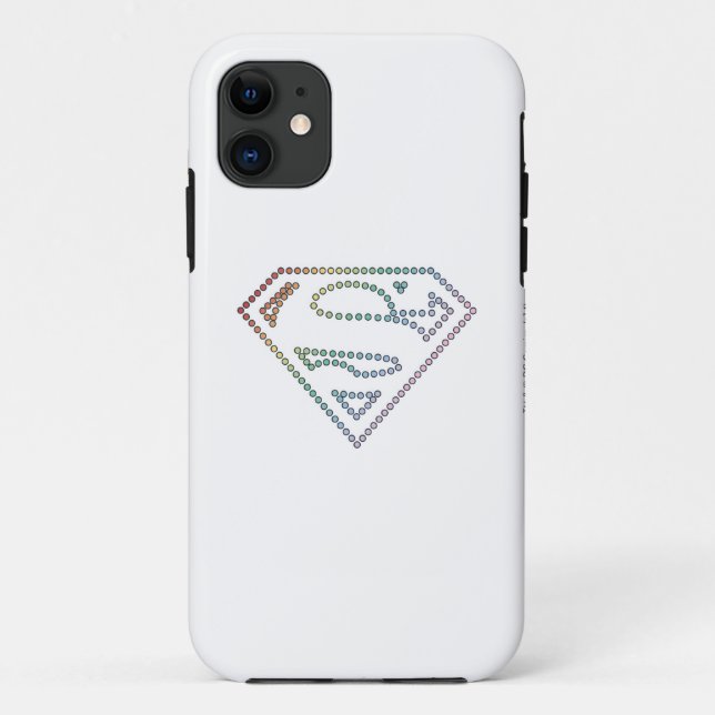 Supergirl Regenbogen-Kontur-Logo Case-Mate iPhone Hülle (Rückseite)