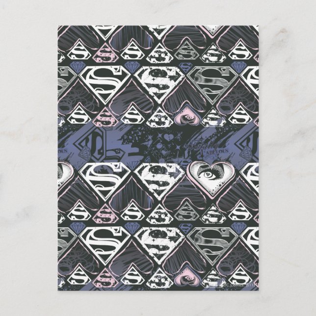 Supergirl Repeat S Pattern Postkarte (Vorderseite)