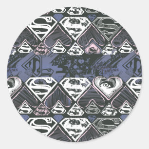 Supergirl Repeat S Pattern Runder Aufkleber