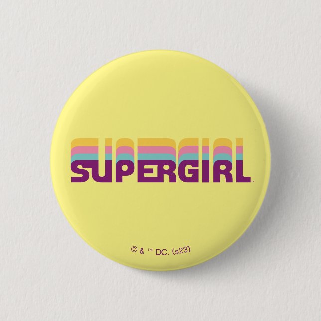 Supergirl Retro Colorshift Graphic Button (Vorderseite)