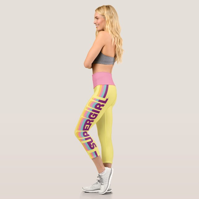 Supergirl Retro Colorshift Graphic Capri Leggings (Links)