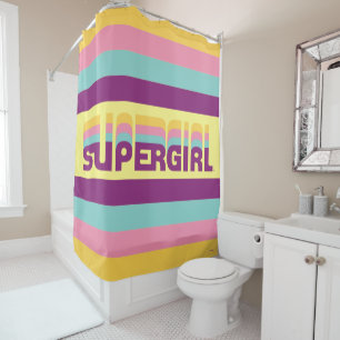 Supergirl Retro Colorshift Graphic Duschvorhang