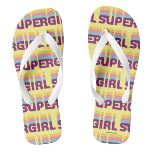 Supergirl Retro Colorshift Graphic Flip Flops