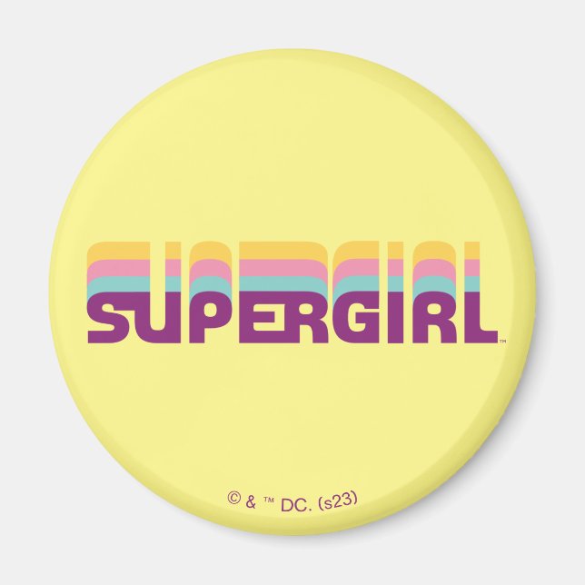 Supergirl Retro Colorshift Graphic Magnet (Vorne)
