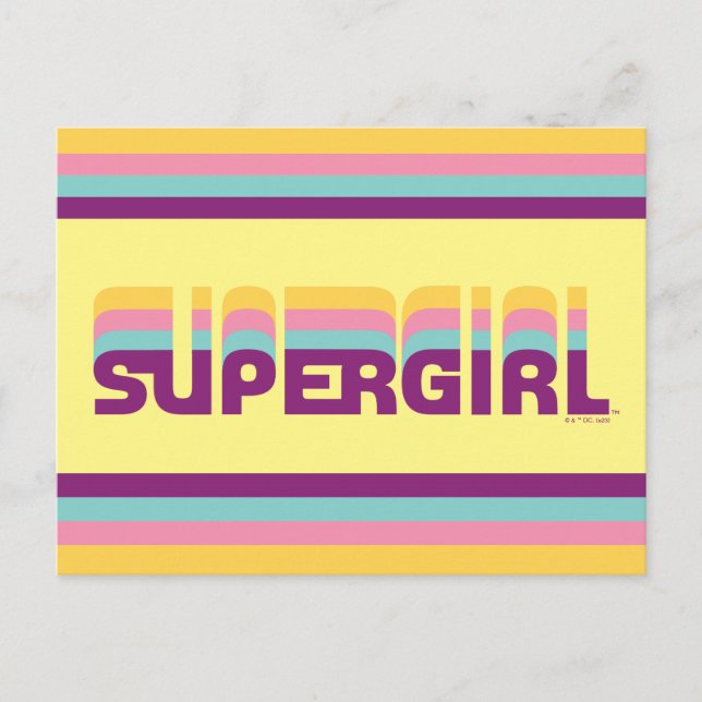 Supergirl Retro Colorshift Graphic Postkarte (Vorderseite)