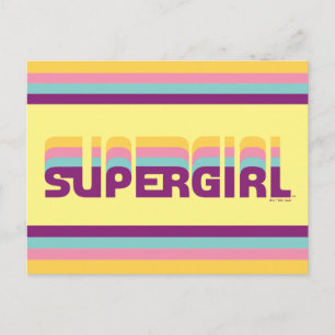 Supergirl Retro Colorshift Graphic Postkarte