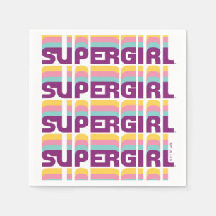 Supergirl Retro Colorshift Graphic Serviette