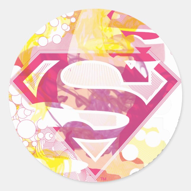 Supergirl Retro Logo Runder Aufkleber (Vorderseite)