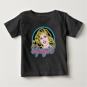 Supergirl Retro Neon Lights Graphic Baby T-shirt