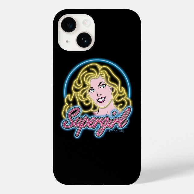 Supergirl Retro Neon Lights Graphic Case-Mate iPhone Hülle (Rückseite)
