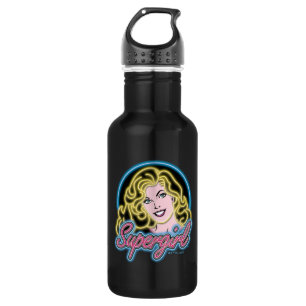 Supergirl Retro Neon Lights Graphic Edelstahlflasche