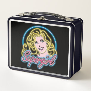 Supergirl Retro Neon Lights Graphic Metall Brotdose