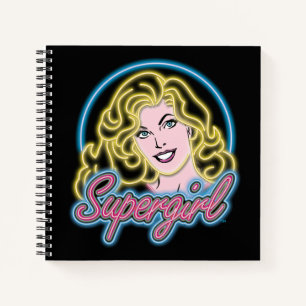 Supergirl Retro Neon Lights Graphic Notizbuch