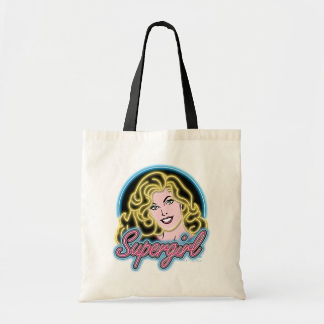 Supergirl Retro Neon Lights Graphic Tragetasche (Vorne)