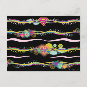 Supergirl Retro Rainbow Postkarte