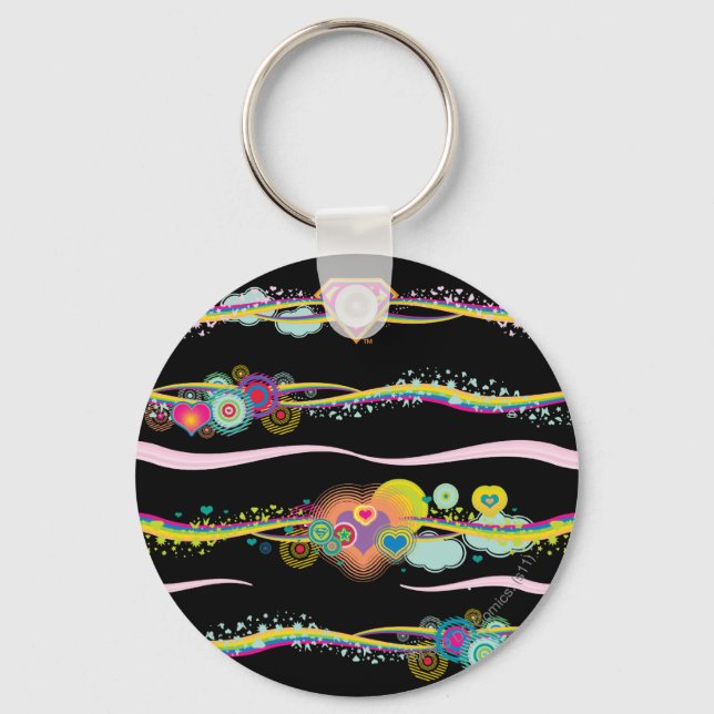 Supergirl Retro Rainbow Schlüsselanhänger (Vorderseite)