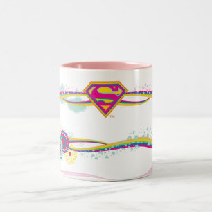 Supergirl Retro Rainbow Zweifarbige Tasse