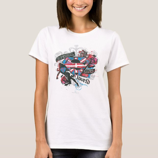 Supergirl Rette die Welt T-Shirt (Vorderseite)