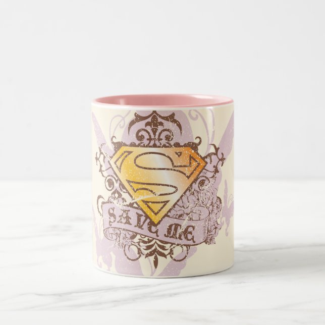 Supergirl Rettete mich Zweifarbige Tasse (Mittel)