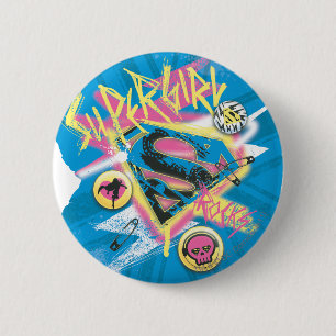 Supergirl Rocks Button