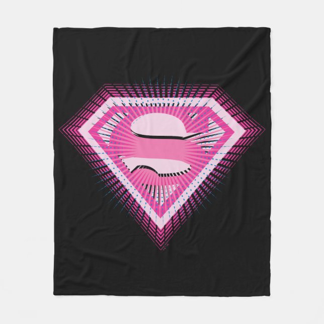 Supergirl Rosa Logo Fleecedecke (Vorderseite)