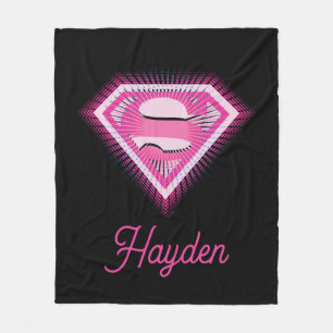 Supergirl Rosa Logo Fleecedecke