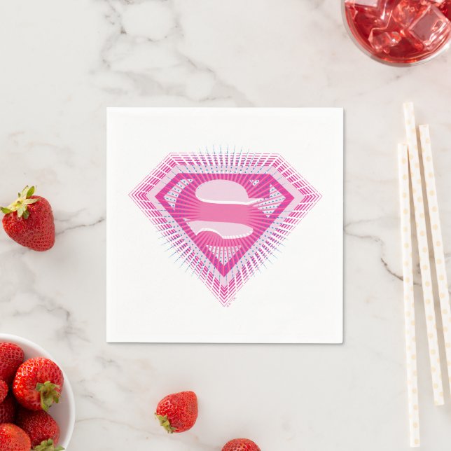 Supergirl Rosa Logo Serviette (Beispiel)