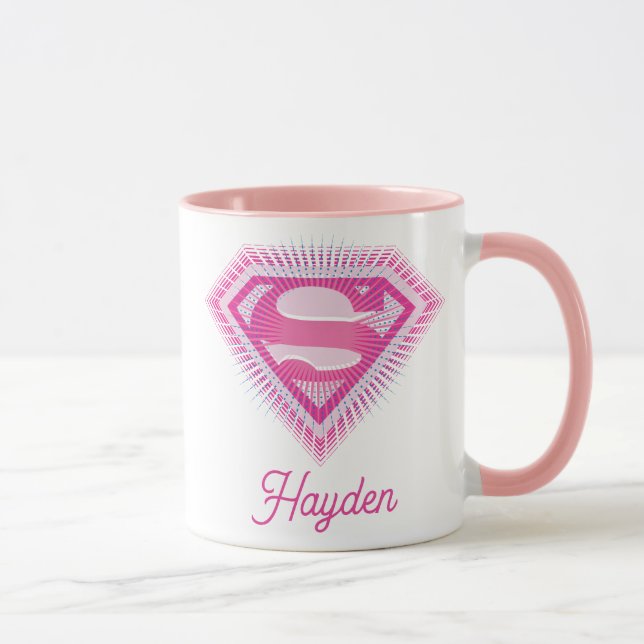 Supergirl Rosa Logo Tasse (Rechts)