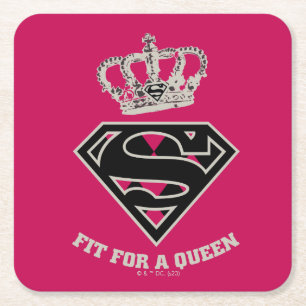 Supergirl S-Schild "Fit for a Queen" Rechteckiger Pappuntersetzer