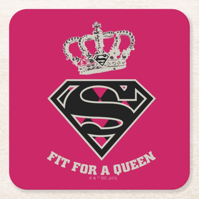 Supergirl S-Schild "Fit for a Queen" Rechteckiger Pappuntersetzer (Vorderseite)
