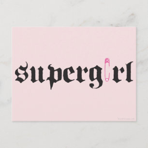 Supergirl Safety Button Letter Postkarte