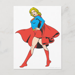 Supergirl schlägt eine Pose Postkarte