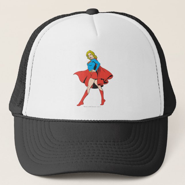 Supergirl schlägt eine Pose Truckerkappe (Vorderseite)